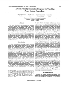 A User Friendly Simulation Program for Teaching Power System