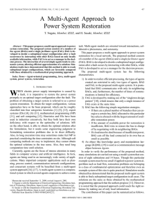 A multi-agent approach to power system restoration