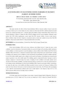 an investigation on use of power system stabilizer on transient