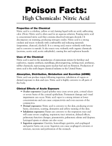 Poison Fact Sheet: Nitric Acid