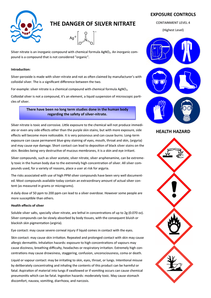 the danger of silver nitrate