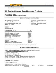 C2: Portland Cement Based Concrete Products