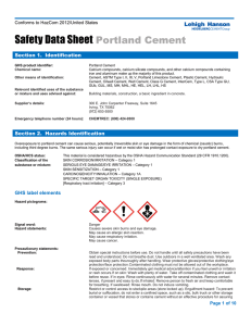 Safety Data Sheet Portland Cement