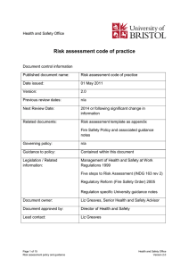 Risk Assessment Policy - University of Bristol
