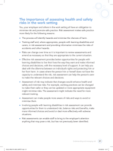 The importance of assessing health and safety risks in the work setting