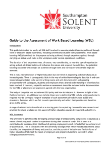 Work-Based-Learning Assessment Guidelines