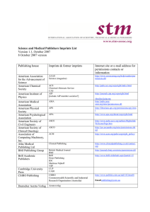 Science-Medical Publisher Imprints List
