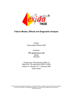 Failure Modes, Effects and Diagnostic Analysis