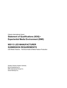 WS113 LED MANUFACTURER SUBMISSION REQUIREMENTS