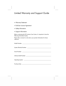 Limited Warranty and Support Guide