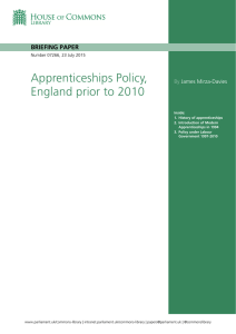 Apprenticeships Policy, England prior to 2010