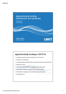 Apprenticeship funding in 2015/16
