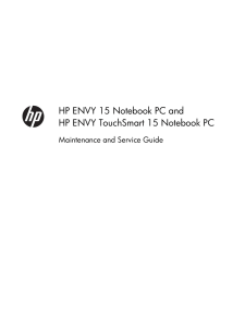 HP ENVY 15 Notebook PC and HP ENVY TouchSmart 15 Notebook