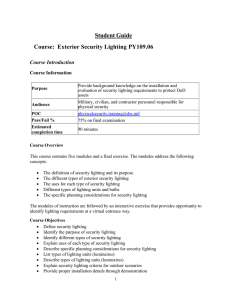 Student Guide Course: Exterior Security Lighting PY109.06