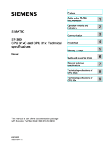 CPU 31xC and CPU 31x: Technical specifications