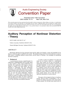 Auditory Perception of Nonlinear Distortion