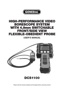 General Tools DCS1100 Borescope Manual