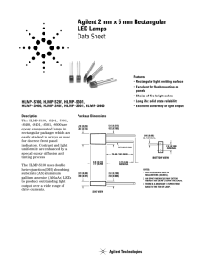 Agilent 2 mm x 5 mm Rectangular LED Lamps Data Sheet