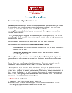 Exemplification Essay - Austin Peay State University