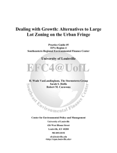 Dealing with Growth: Alternatives to Large Lot Zoning on the Urban
