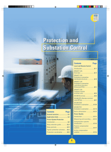 Protection and Substation Control Protection and Substation Control