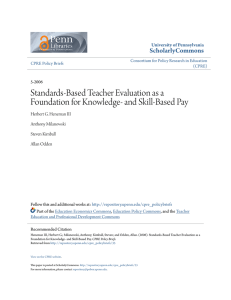 Standards-Based Teacher Evaluation as a Foundation for Knowledge