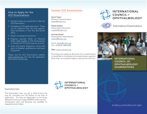 ICO Exams Brochure - International Council of Ophthalmology