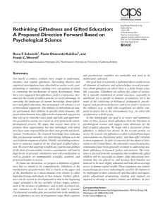 Rethinking Giftedness and Gifted Education: A Proposed Direction