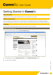 CommBiz User Guide - Getting Started in CommBiz