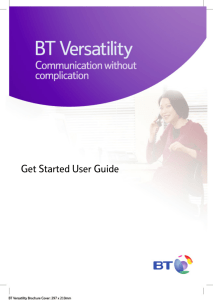 BT Versatility Get Started User Guide