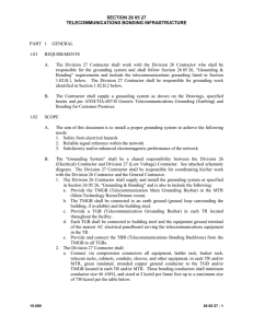 26 05 27 Telecommunications Bonding Infrastructure