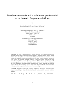 Random networks with sublinear preferential attachment: Degree
