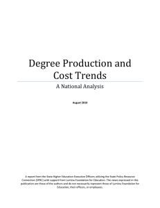 Degree Productivity and Cost Trends