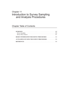 Introduction to Survey Sampling and Analysis Procedures