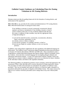 Gallatin County Guidance on Calculating Fines for Zoning Violations