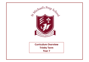 Year 7 Curriculum Overview TRINITY