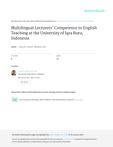 Multilingual Lecturers' Competence in English Teaching