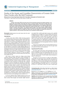 Studies of the Atomic and Crystalline Characteristics of Ceramic Oxide Nano Powders after Bio field Treatment