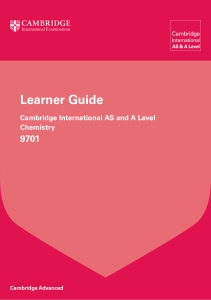 Cambridge International AS and A Level Chemistry learner's guide