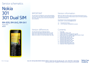 Nokia 301 301 Dual SIM RM-839 RM-840 RM-841 Service schematics v2.0