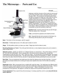 The Microscope Parts and use
