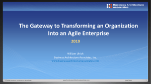 The Gateway to Transformation an Organization into an Angile Enterprise