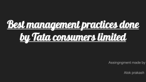 Best management practices done by Tata consumers limited
