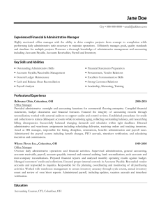 Experienced Office Manager Resume