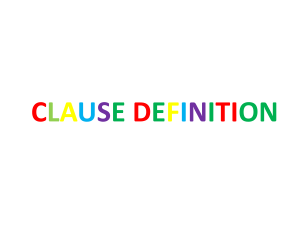 CLAUSE DEFINITONS AND EXAMPLES