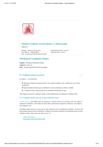 Mechanical Ventilation Modes - Oxford Medicine