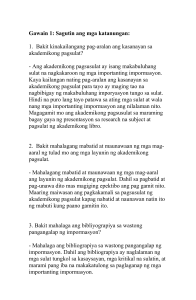 Academic Writing Skills Worksheet (Filipino)