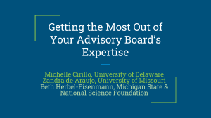 Getting the Most Out of Your Advisory Board’s Expertise