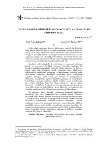  Onondaga Kızılderililerinin Kozmogoni Miti: Kaplumbağanın Sırtındaki Dünya / The Cosmogony Myth of Onondaga Indian American: The Earth of Turtle’s Back