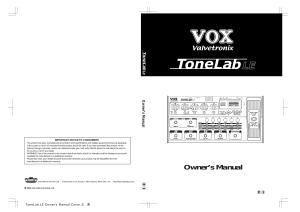 VOX ToneLab LE user Manual